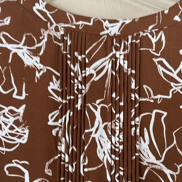 Prescott New York Pleaded V-neck Dress Flowing Fabric Wide 3/4 Sleeves Size 1X - Picture 7 of 16